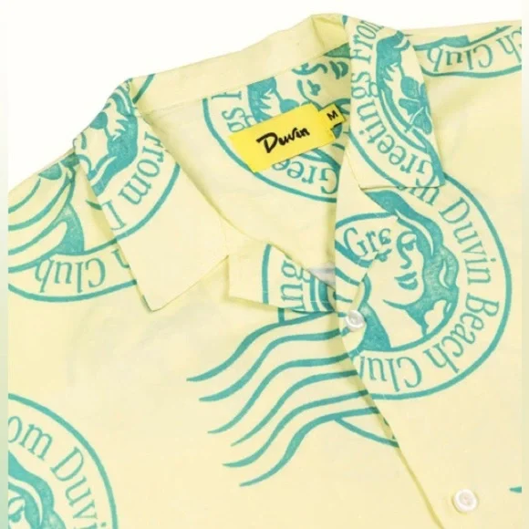 Duvin “Greetings From Duvin Beach Club” Button-Up Shirt (NWT)